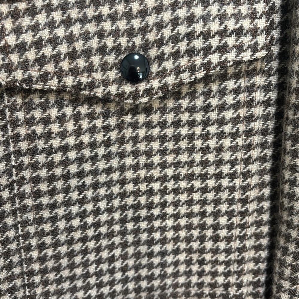 Vintage Pendleton Brown Houndstooth Quilted lining shacket medium - Picture 3 of 9